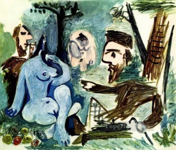 パブロ・ピカソ Painting - マネの草上の昼食 4 1961 パブロ・ピカソ